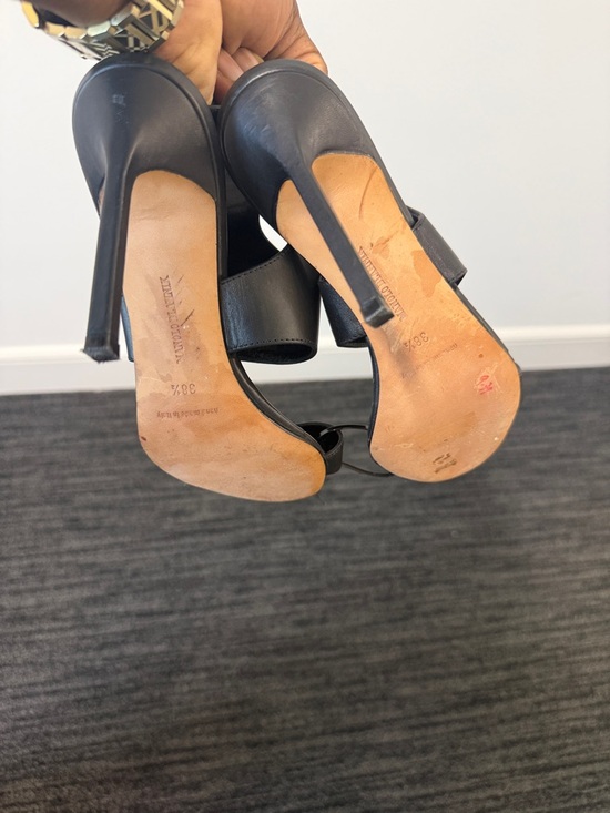 Manolo Blahnik Black Open-Toe Stiletto Sandals